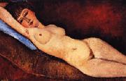 Amedeo Modigliani Reclining Nude on a Blue Cushion oil